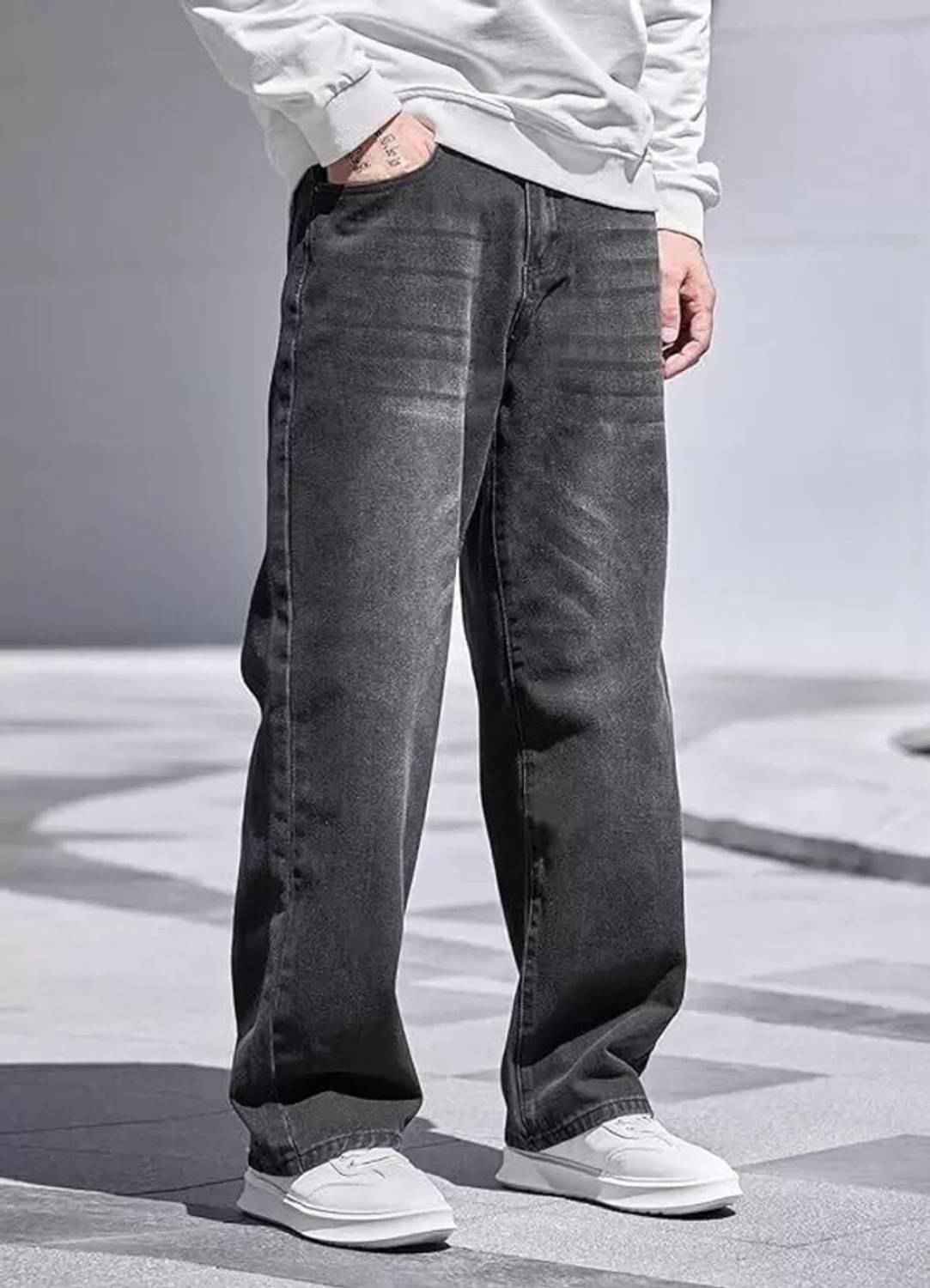 JAARA Relaxed Fit Men Dark Grey Jeans - Image 2