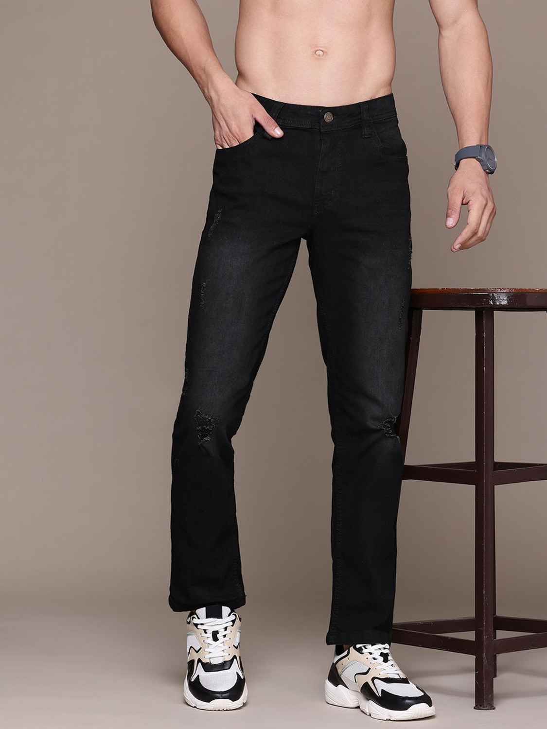 Image of Roadster Slim Men Black Jeans