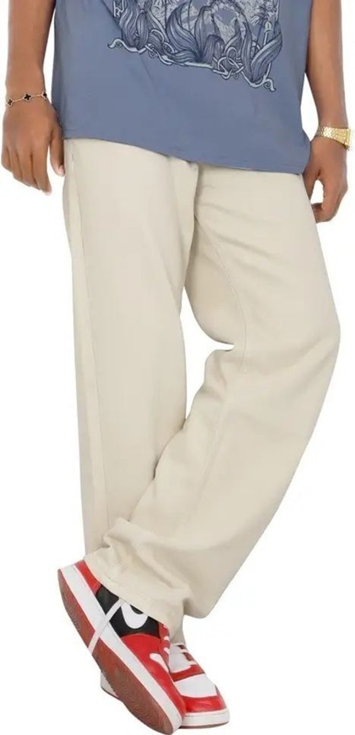 Image of WAYKING Loose Fit Men Beige Jeans