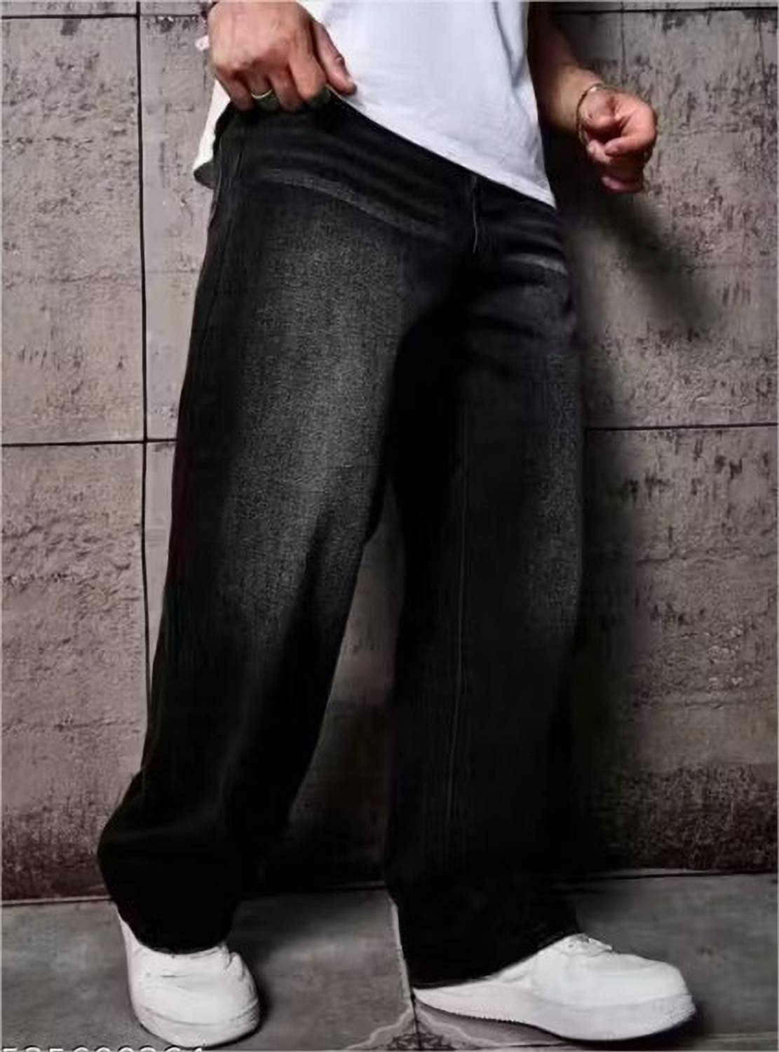 ujas Straight Fit Black Jeans - Image 1