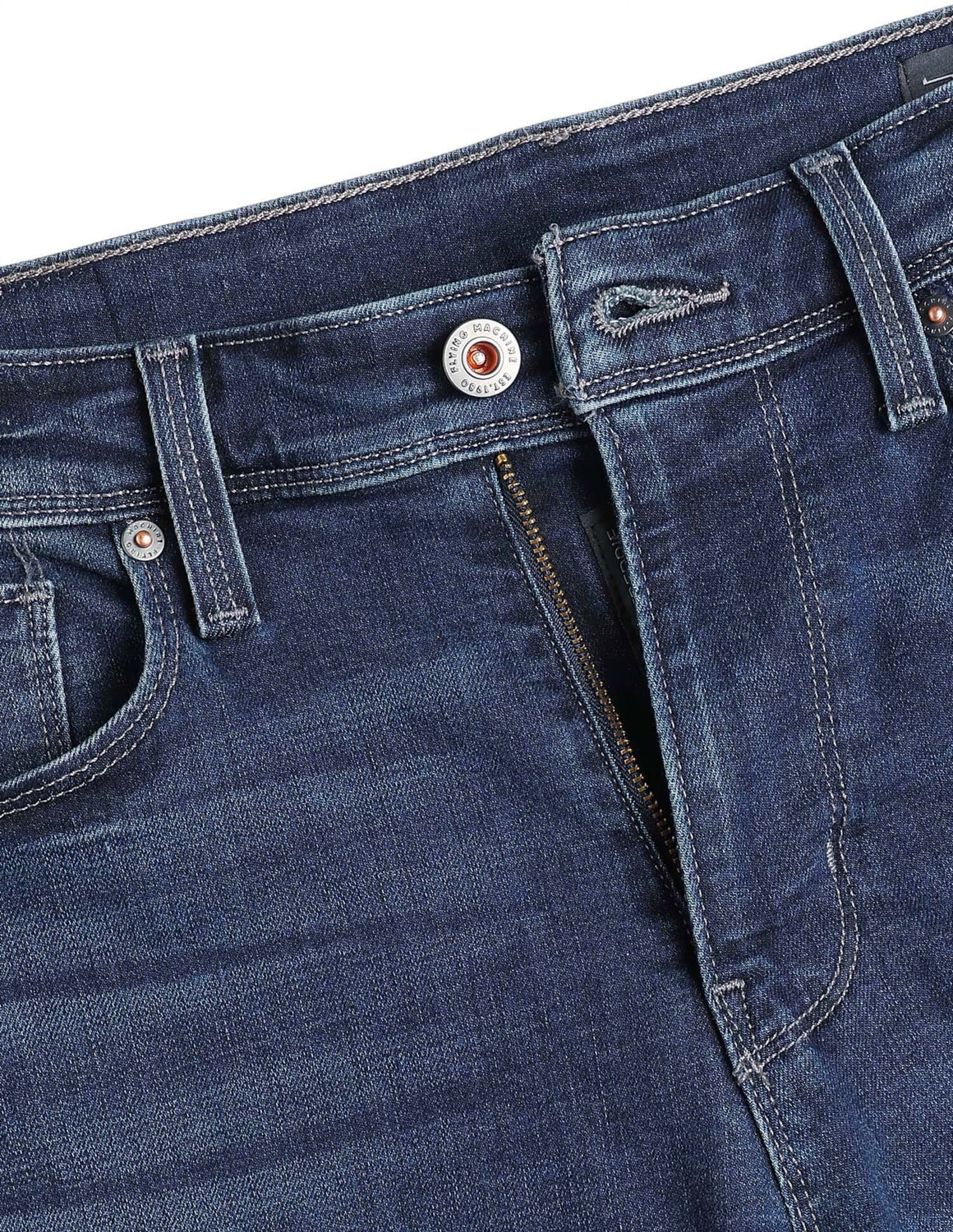 Image of FLYING MACHINE Straight Fit Men Blue Jeans