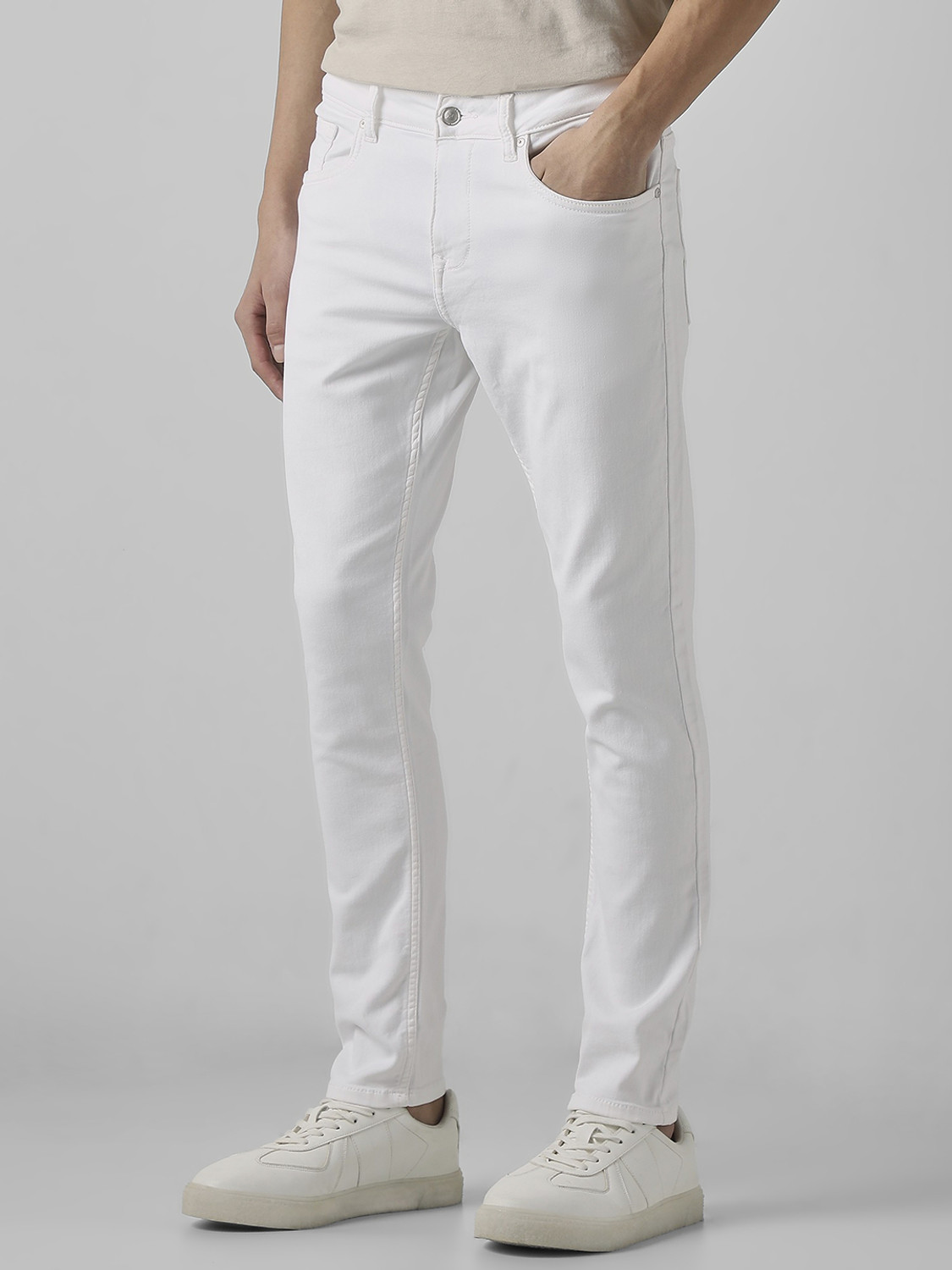 Image of MUFTI Skinny Men White Jeans