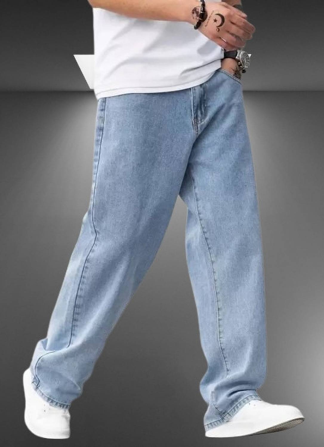 markview Loose Fit Men Light Blue Jeans - Image 2