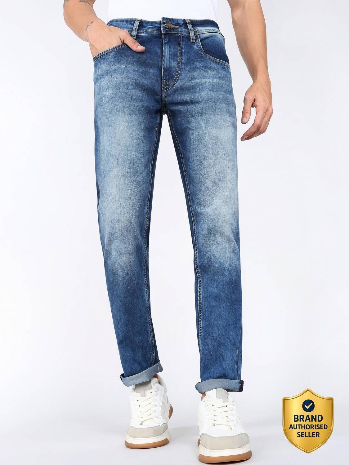 BEING HUMAN Slim Men Blue Jeans
