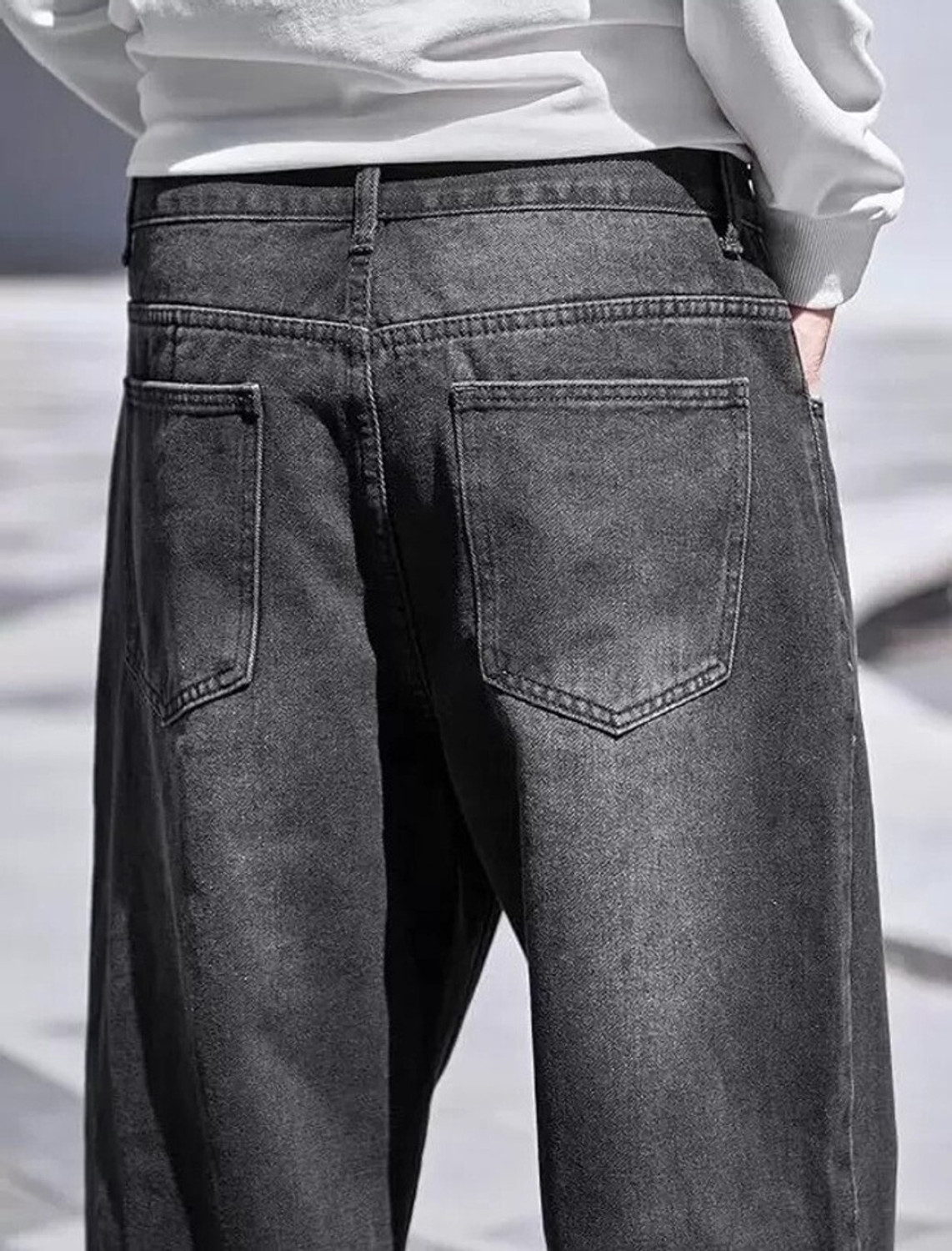 Image of JAARA Relaxed Fit Men Dark Grey Jeans