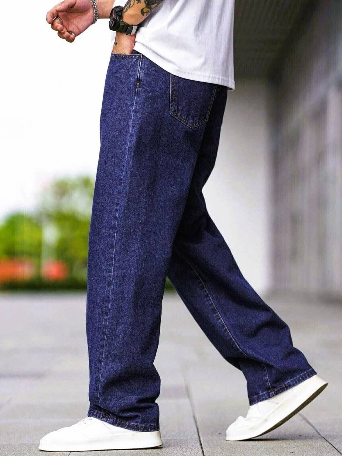 ZAYSH Loose Fit Men Dark Blue Jeans - Image 3