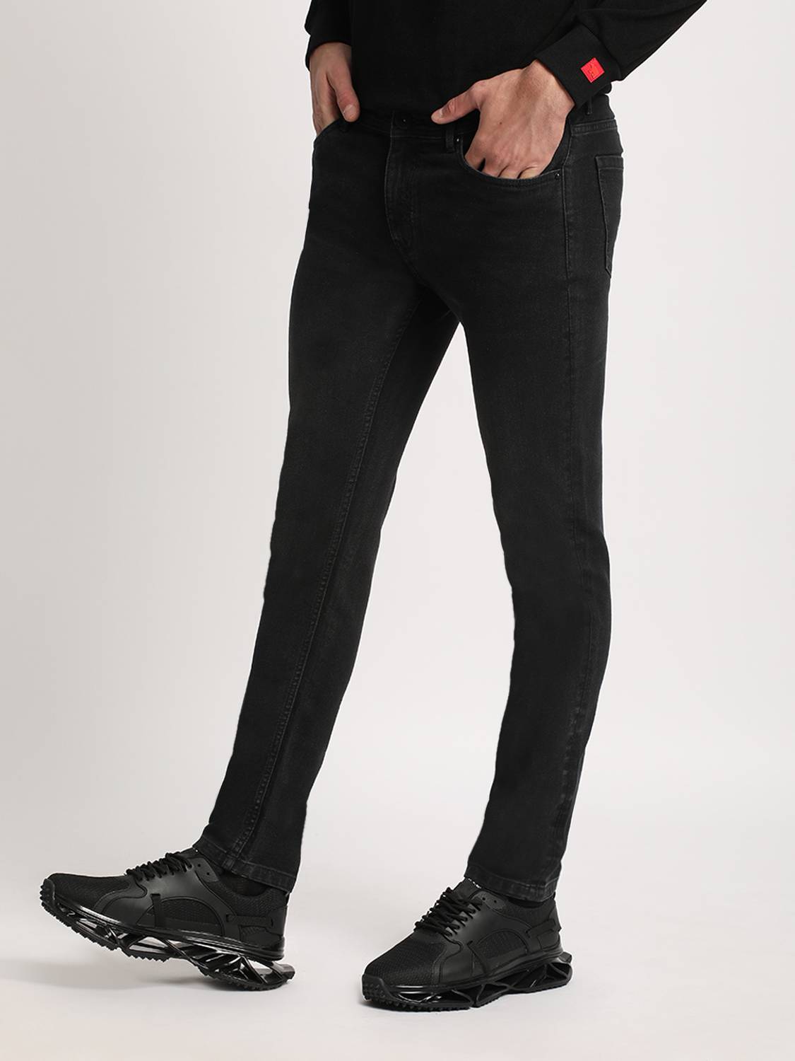 THE BEAR HOUSE Slim Men Black Jeans
