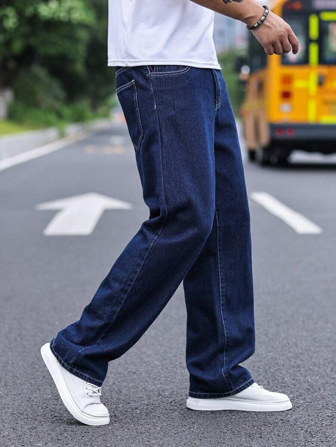 Image of DENIM LOOK Loose Fit Men Dark Blue Jeans