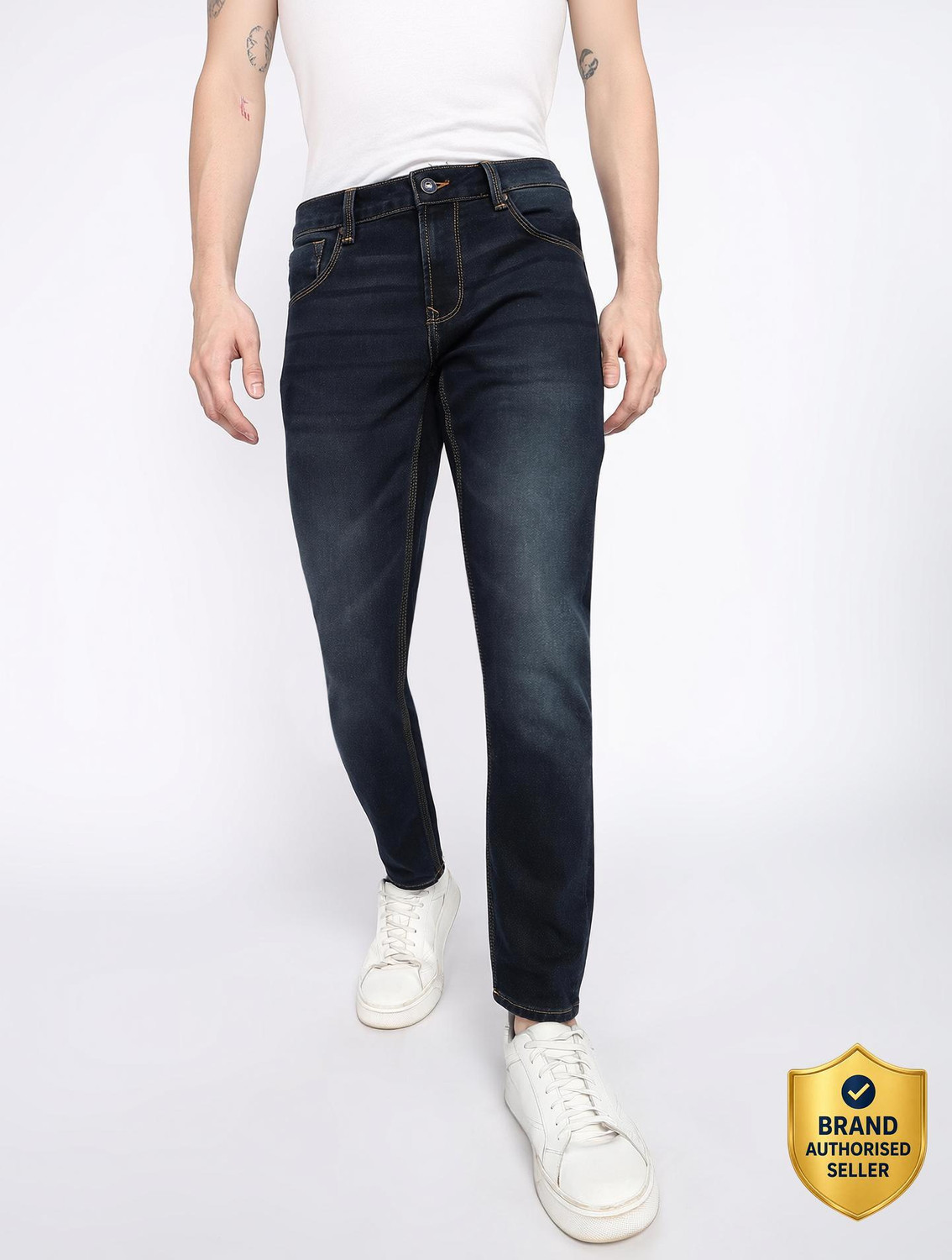 Image of Spykar Slim Men Blue Jeans