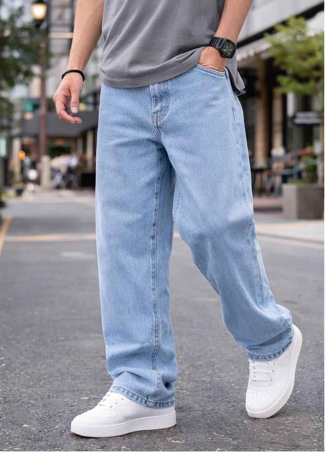 INDIGOX Straight Fit Men Light Blue Jeans