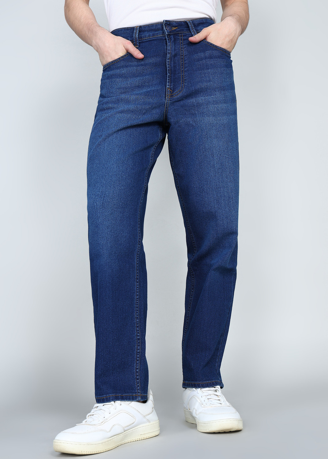 Image of Spykar Loose Fit Men Dark Blue Jeans