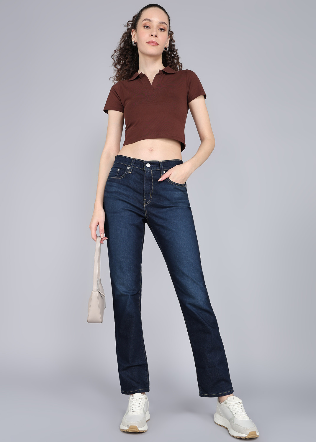 Image of LEVI'S Straight Fit Women Dark Blue Jeans