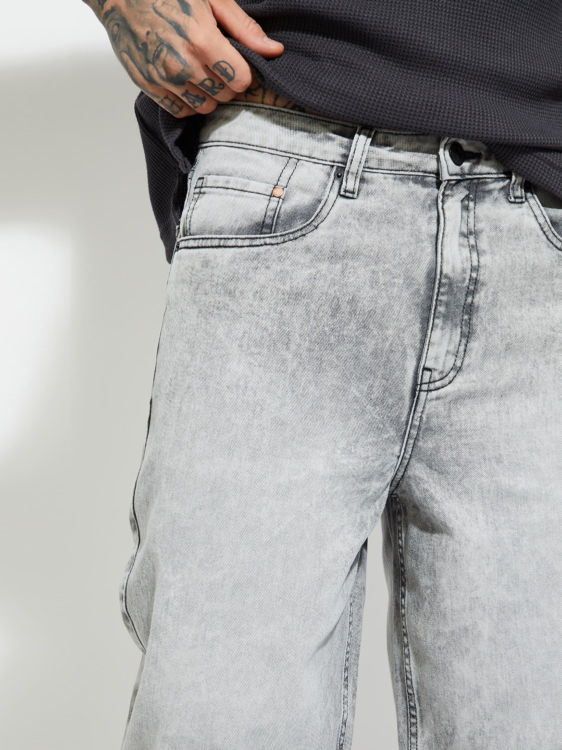 Image of MAX Loose Fit Men Grey Jeans