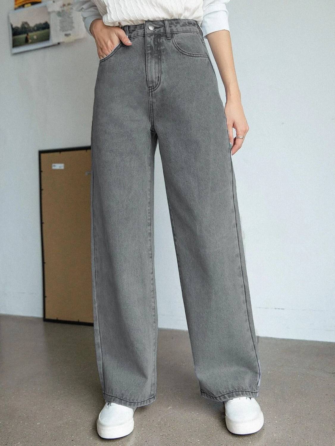 Leriya Fashion Loose Fit Women Grey Jeans