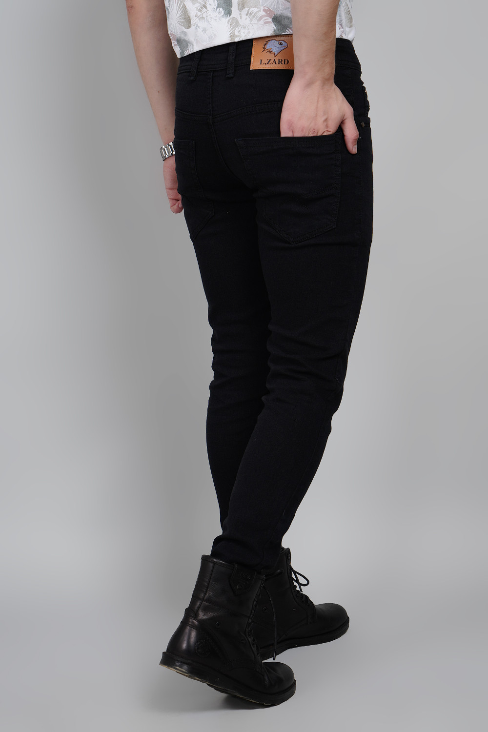Image of Lzard Slim Men Black Jeans