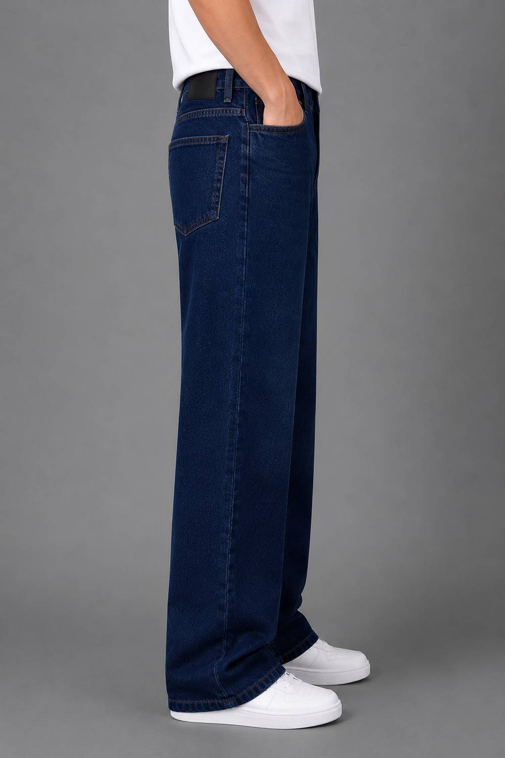 LEVORCE Loose Fit Men Dark Blue Jeans - Image 3