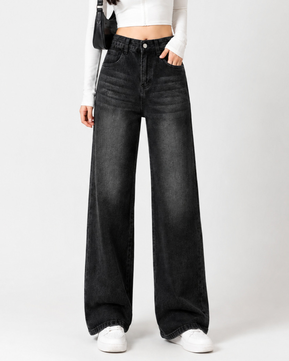 Image of ADIANADI Wide Leg Women Black Jeans