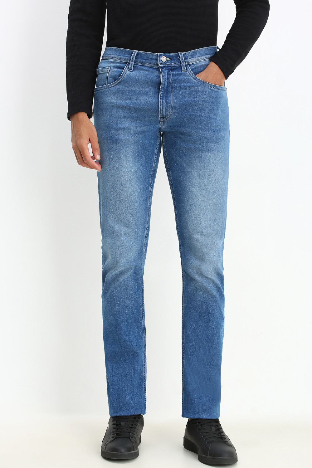 Image of Allen Solly Regular Men Blue Jeans