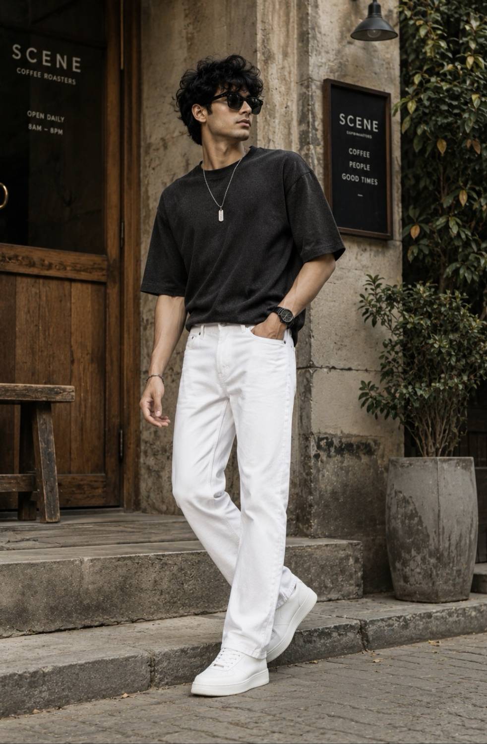 WAYKING Loose Fit Men White Jeans - Image 3