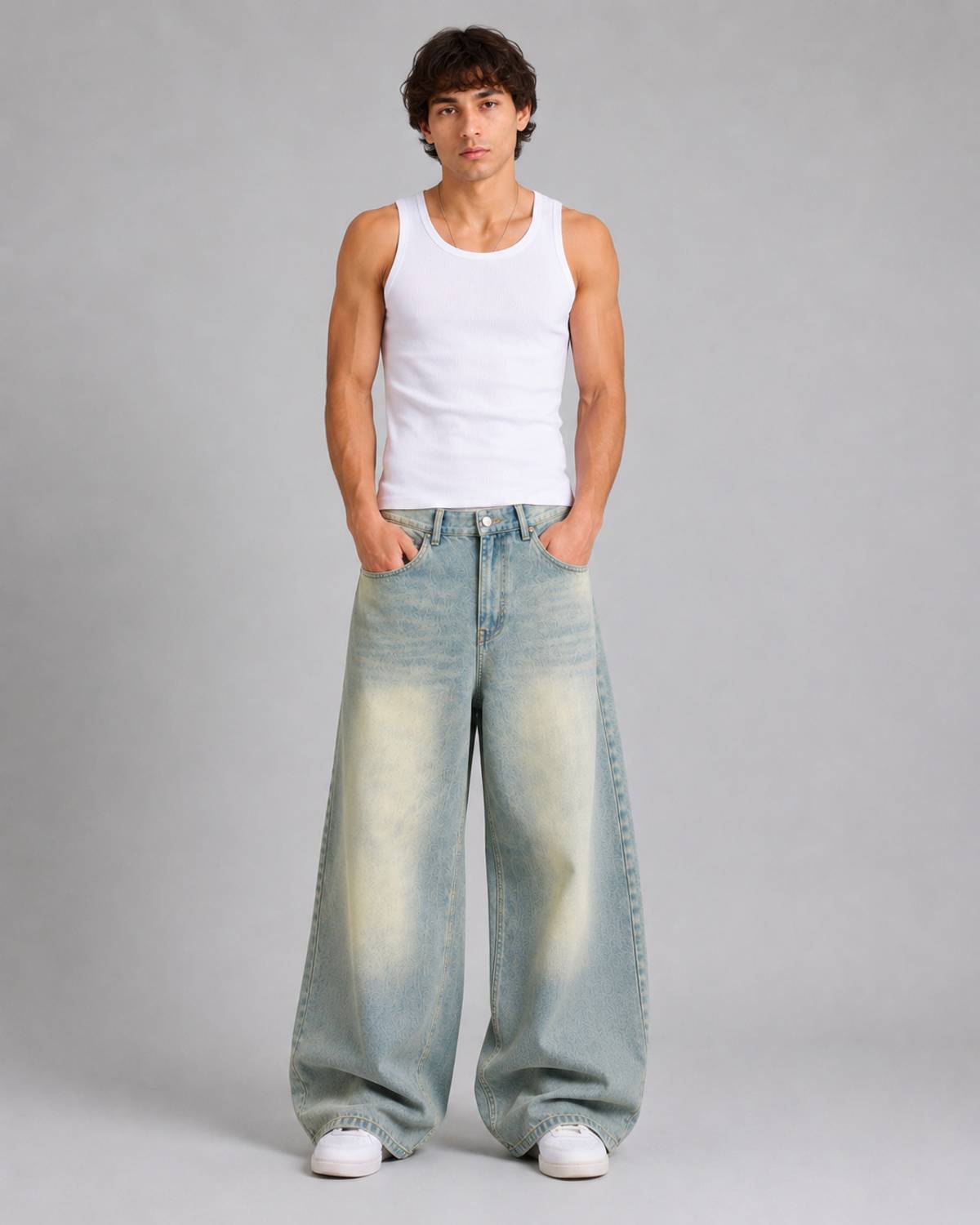 DAHZ Baggy Fit Men Blue Jeans