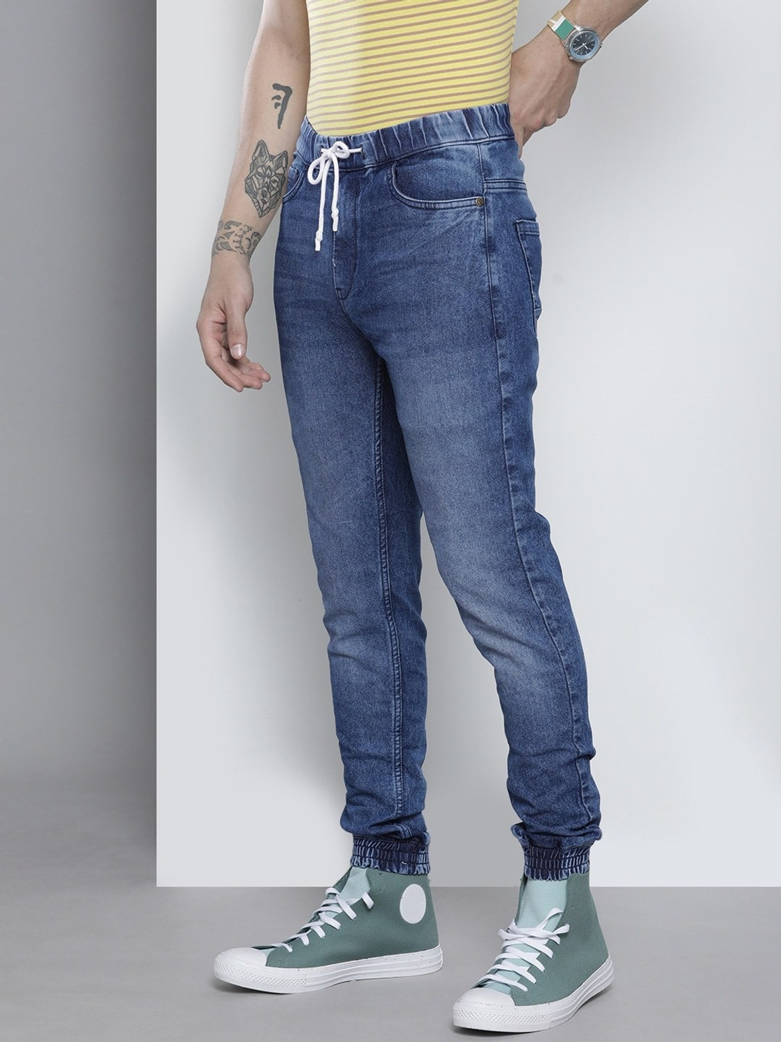 Image of The Indian Garage Co. Regular Men Blue Jeans