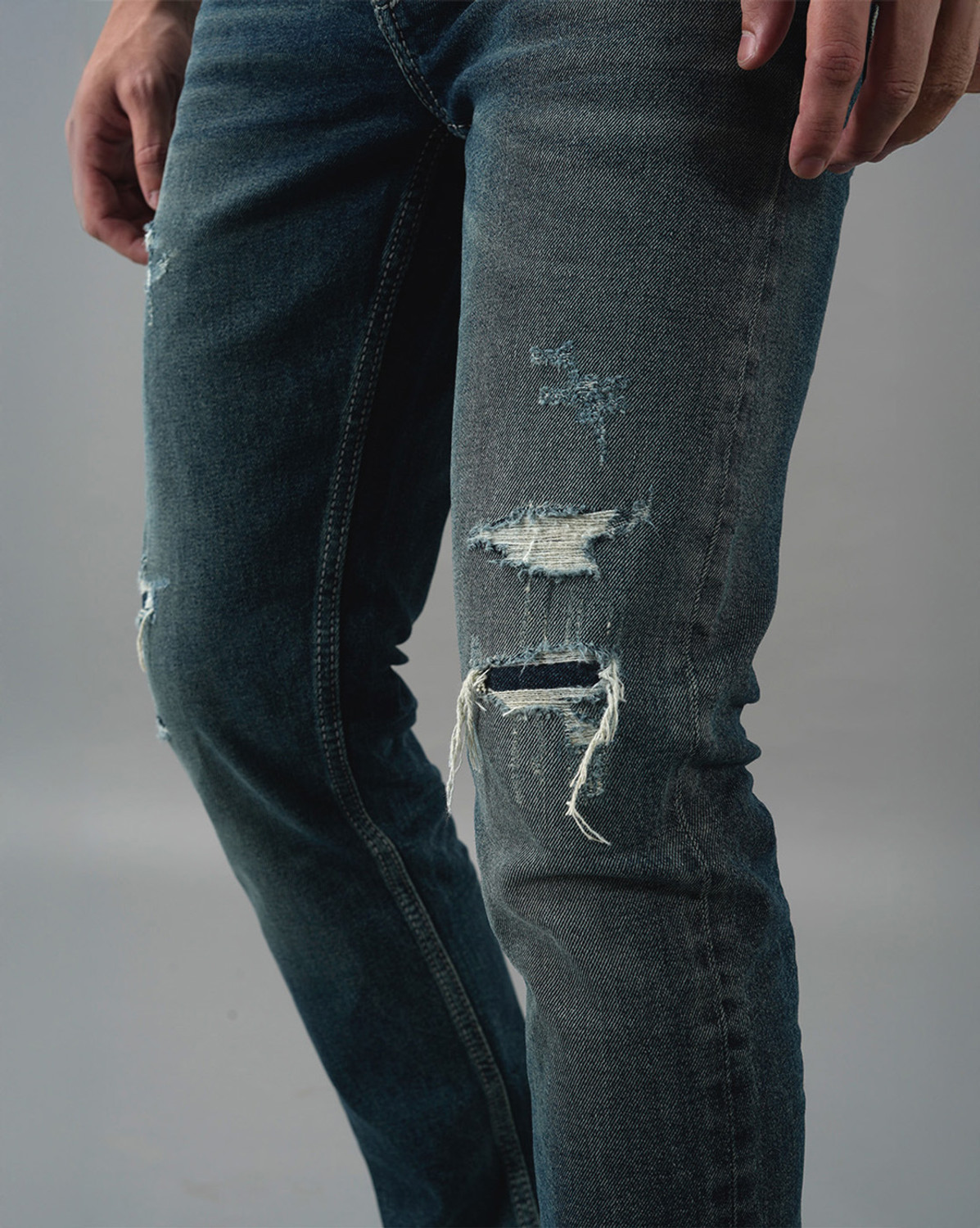 Image of ROOKIES Slim Men Dark Blue Jeans