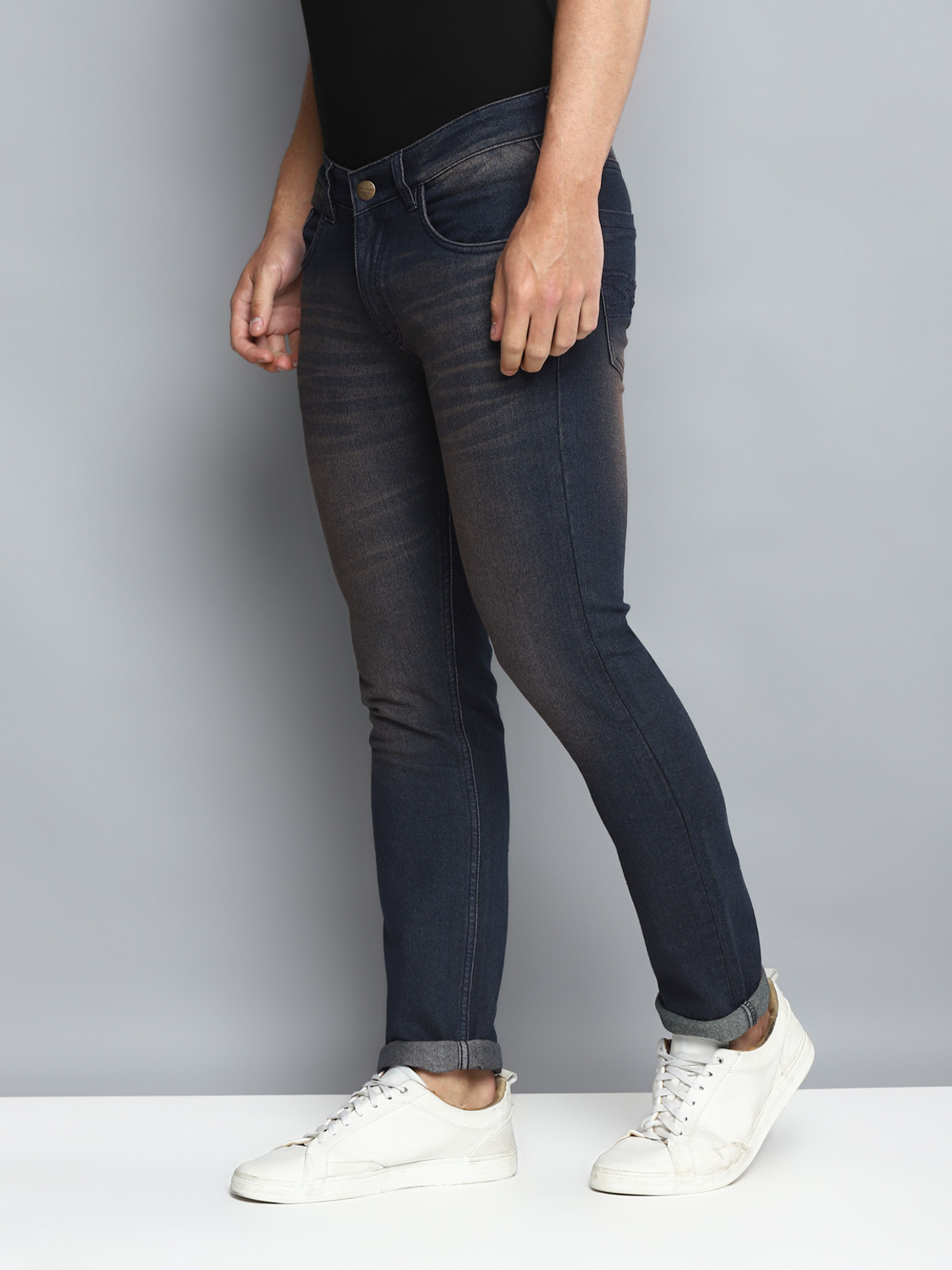 Image of Allen Cooper Slim Men Dark Blue Jeans