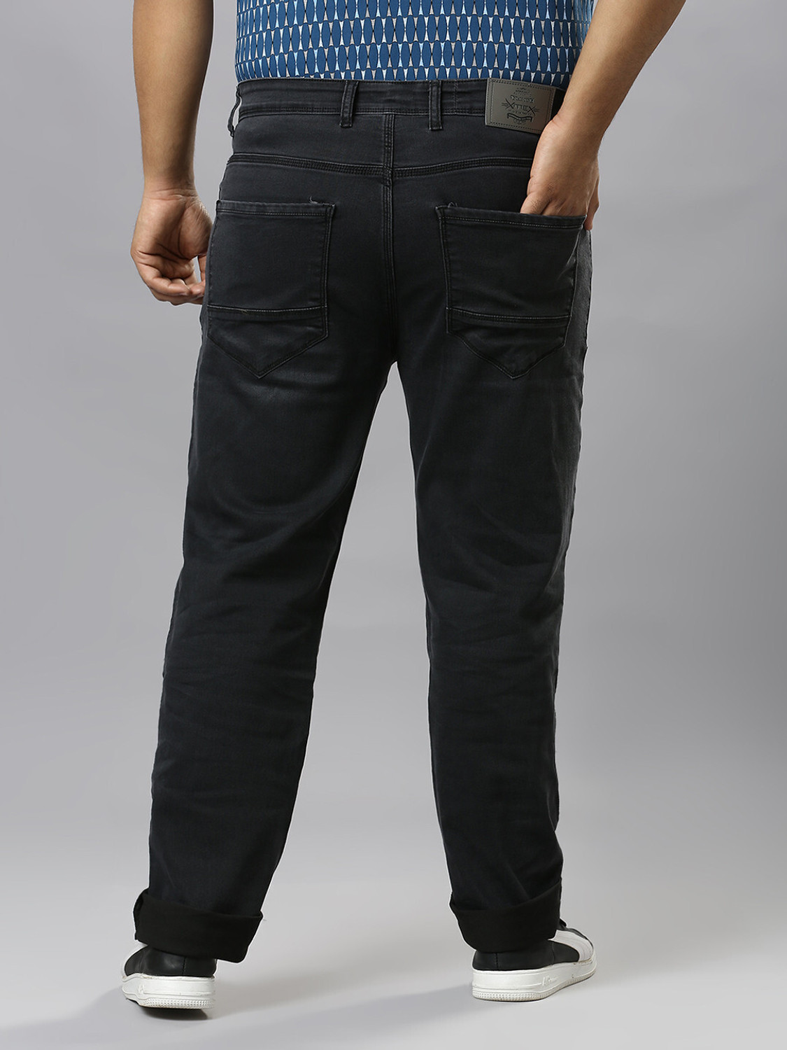 Image of XMEX Men Regular High Rise Dark Grey Jeans