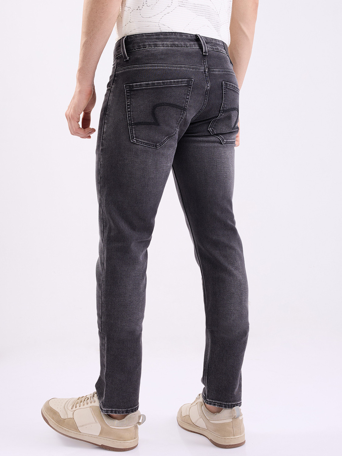 Image of Spykar Regular Men Grey Jeans