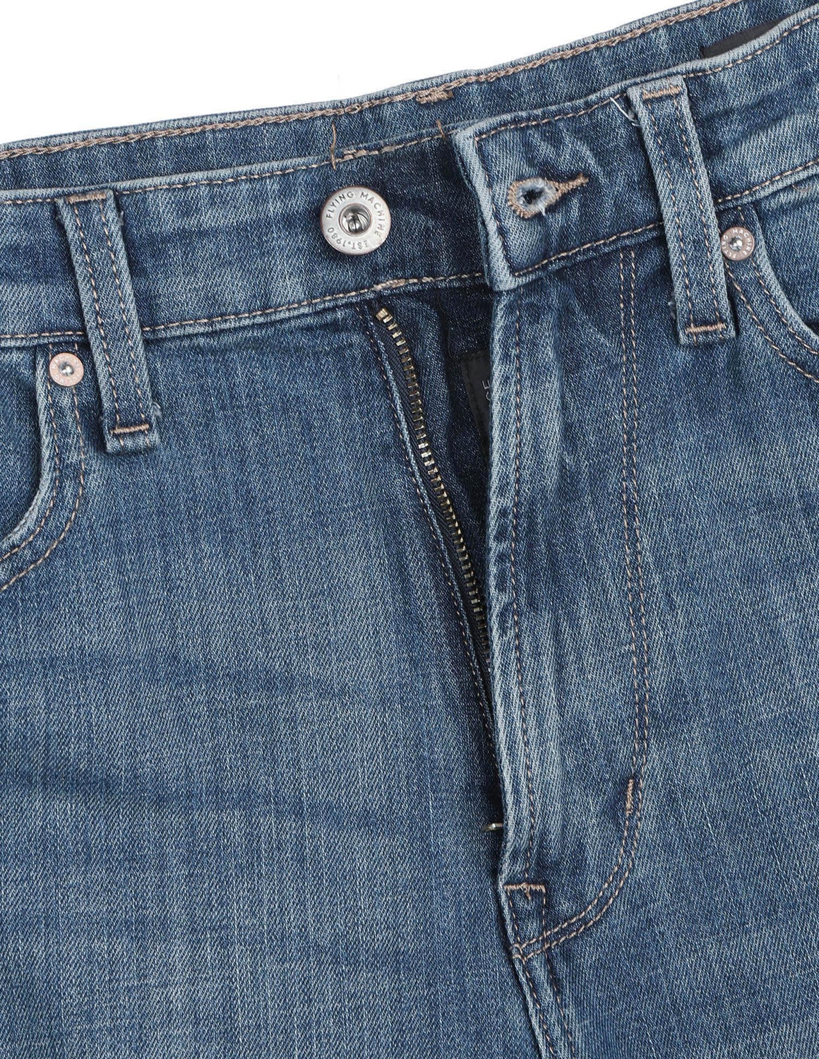 Image of FLYING MACHINE Boot-Leg Men Blue Jeans