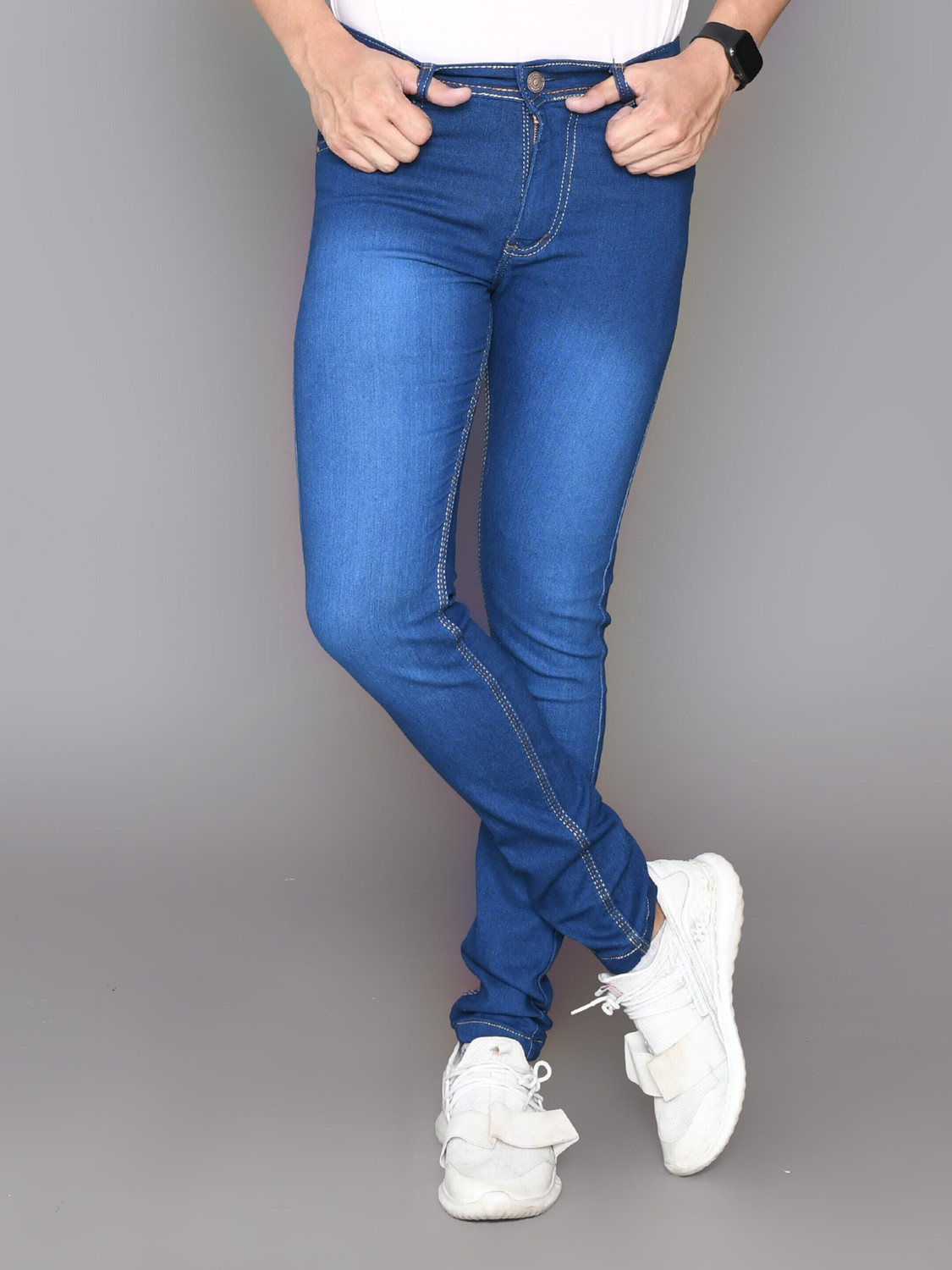 Image of Lzard Slim Men Dark Blue Jeans