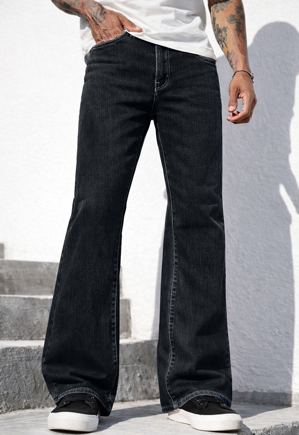 Image of METRONAUT Boot-Leg Men Black Jeans