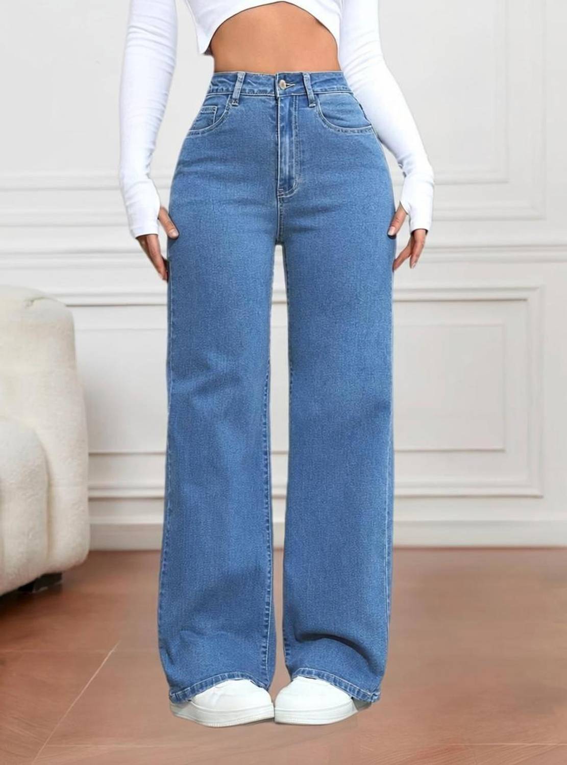 AngelFab Straight Fit Women Blue Jeans