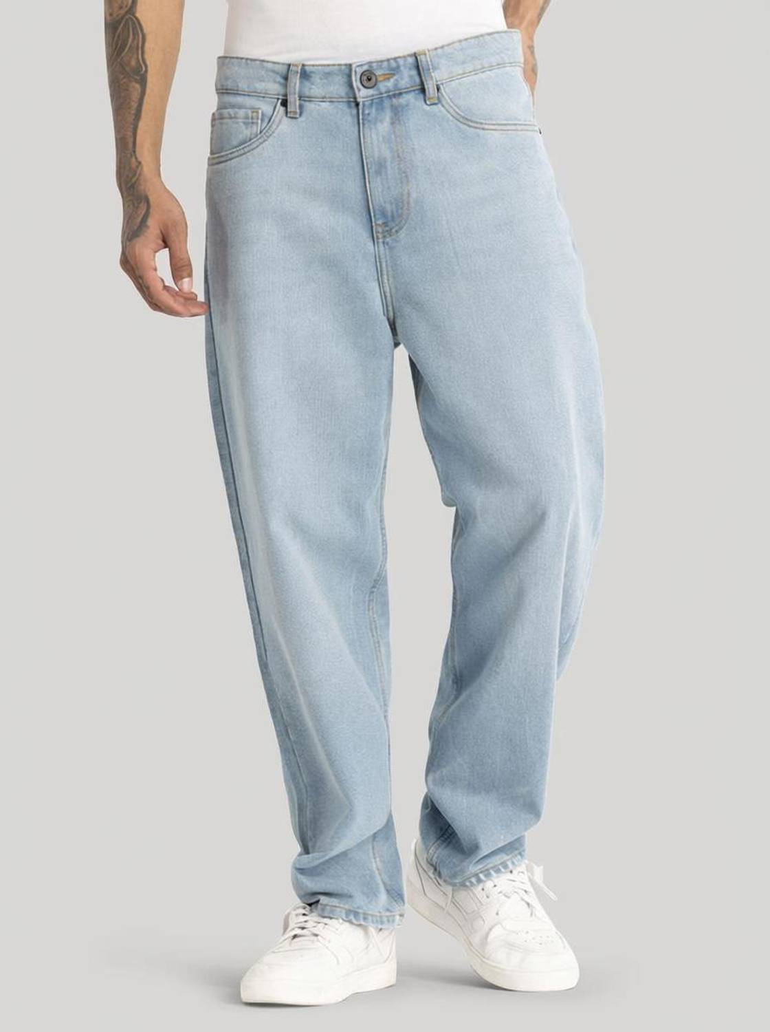 Snitch Loose Fit Men Light Blue Jeans