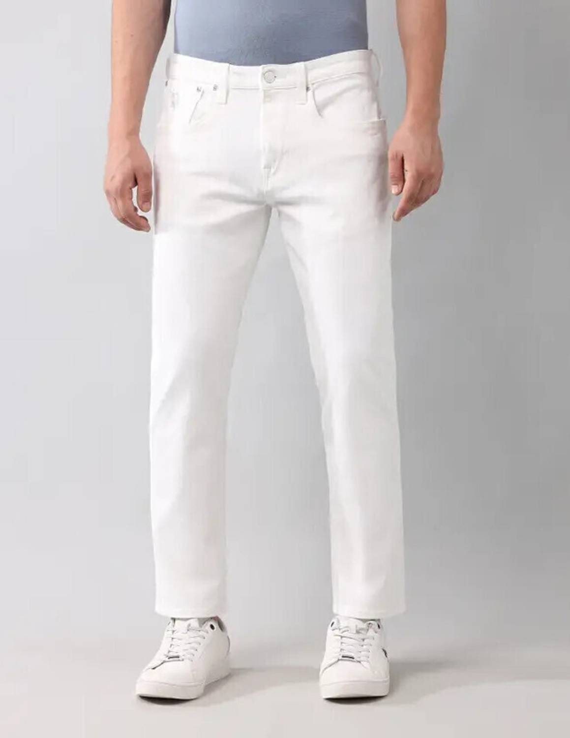 FLIECRAINE Boyfriend Men White Jeans