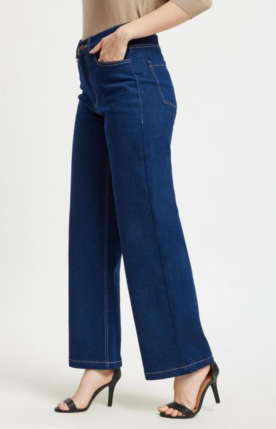 Image of AngelFab Straight Fit Women Blue Jeans