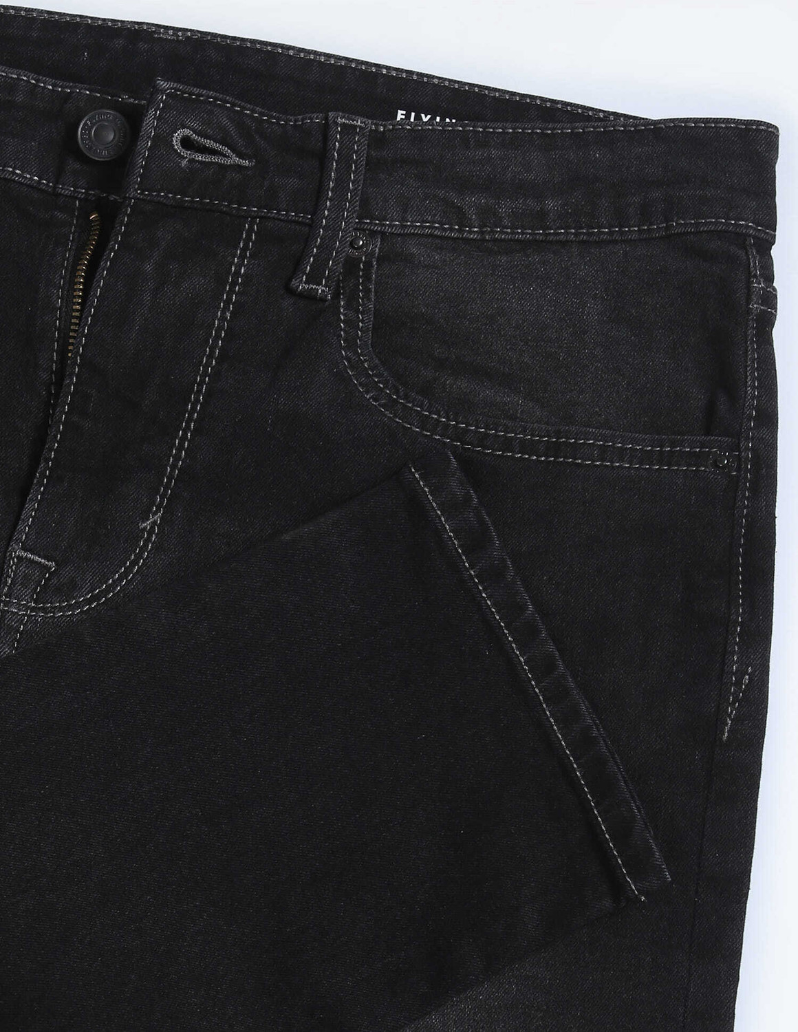 Image of FLYING MACHINE Tapered Fit Men Black Jeans