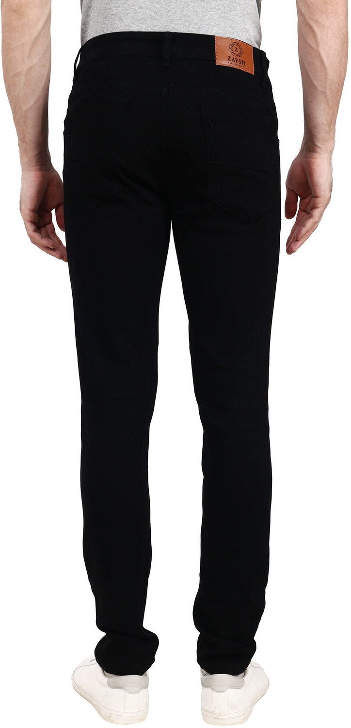 Image of ZAYSH Men Slim Mid Rise Black Jeans