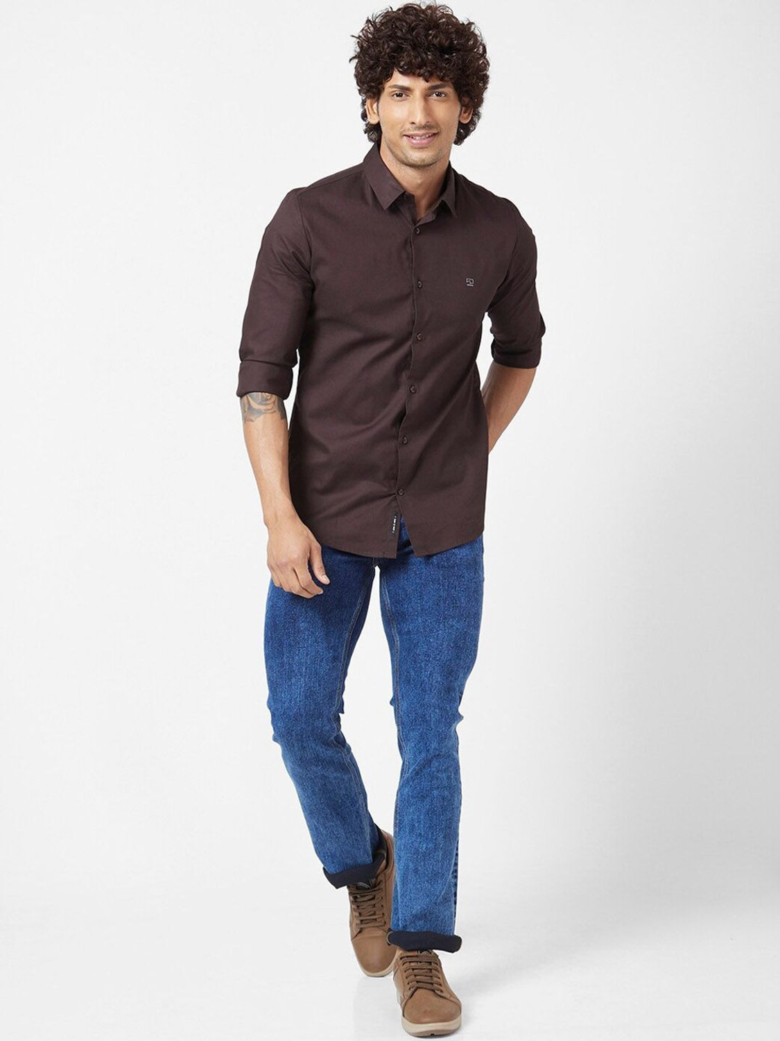 Image of Spykar Slim Men Dark Blue Jeans
