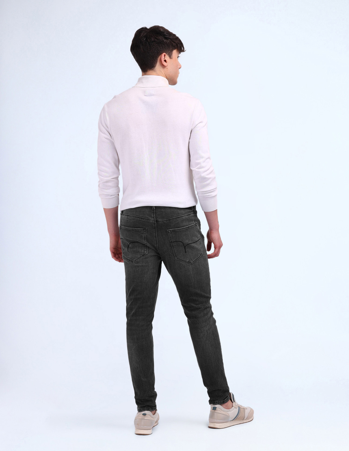 Image of FLYING MACHINE Skinny Men Black Jeans