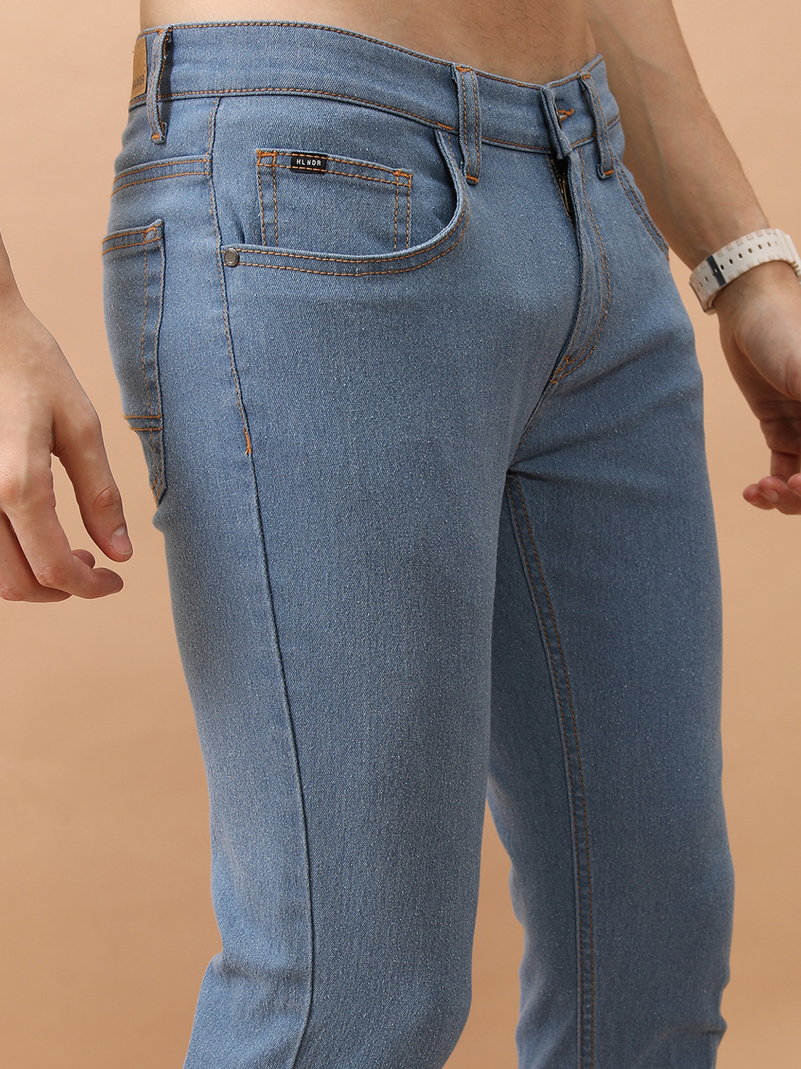 Image of HIGHLANDER Men Skinny Mid Rise Light Blue Jeans