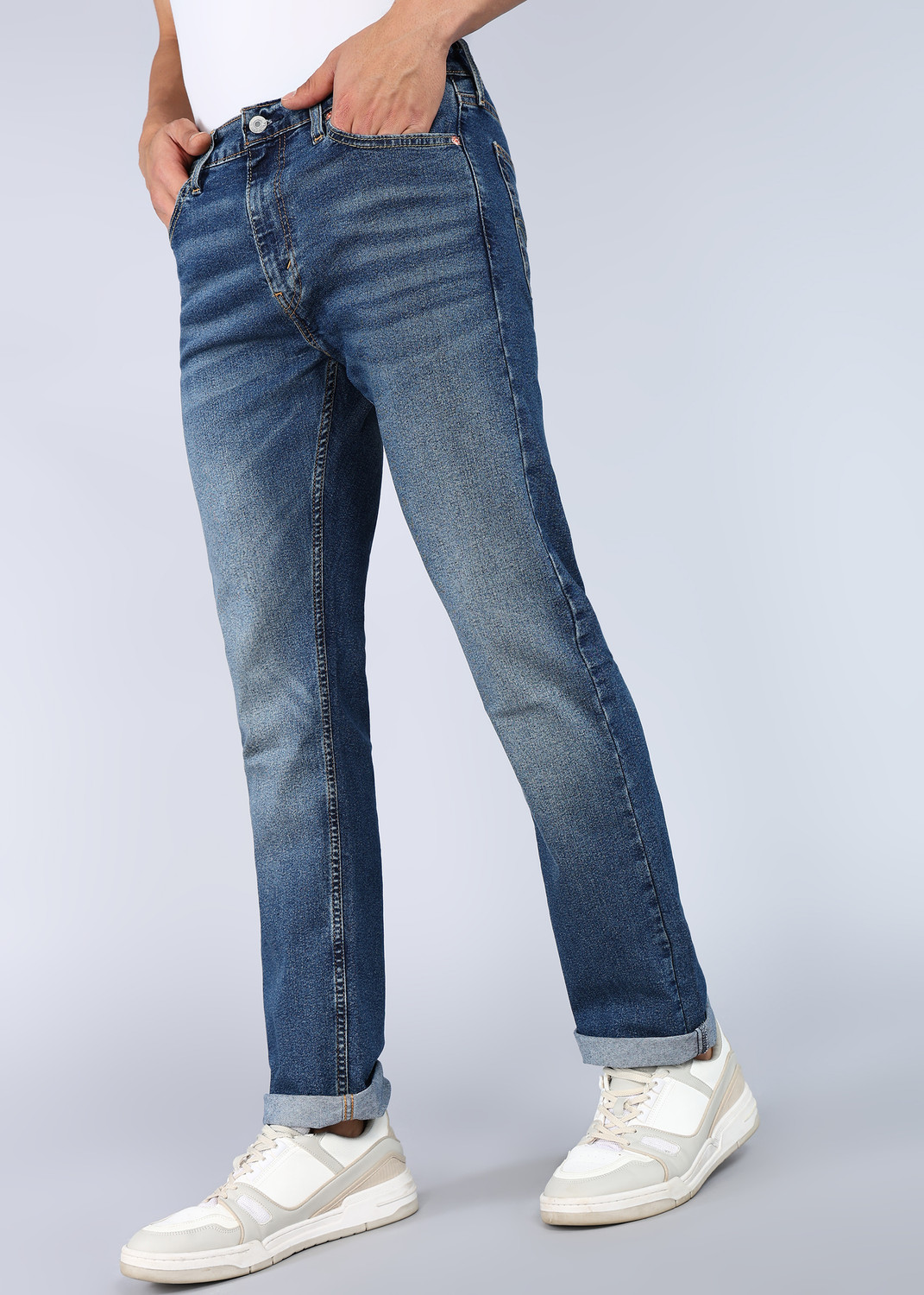 Image of LEVI'S Straight Fit Men Dark Blue Jeans