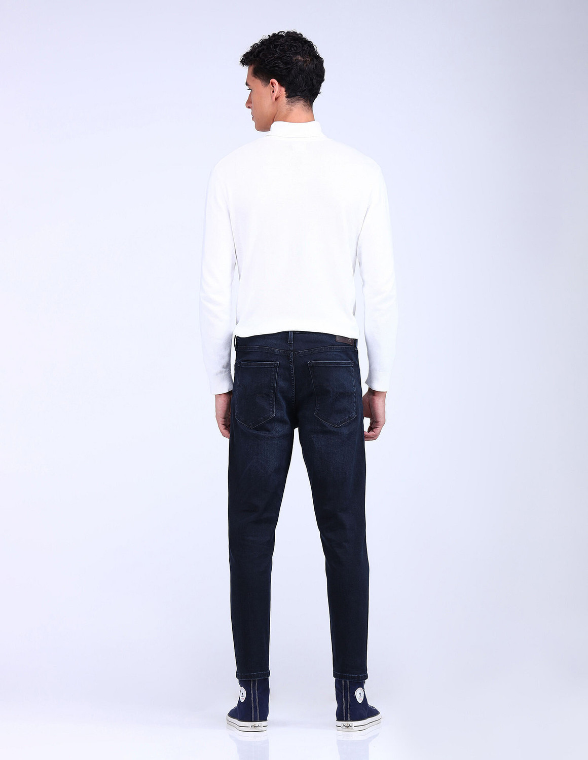 Image of FLYING MACHINE Men Tapered Fit Mid Rise Blue Jeans