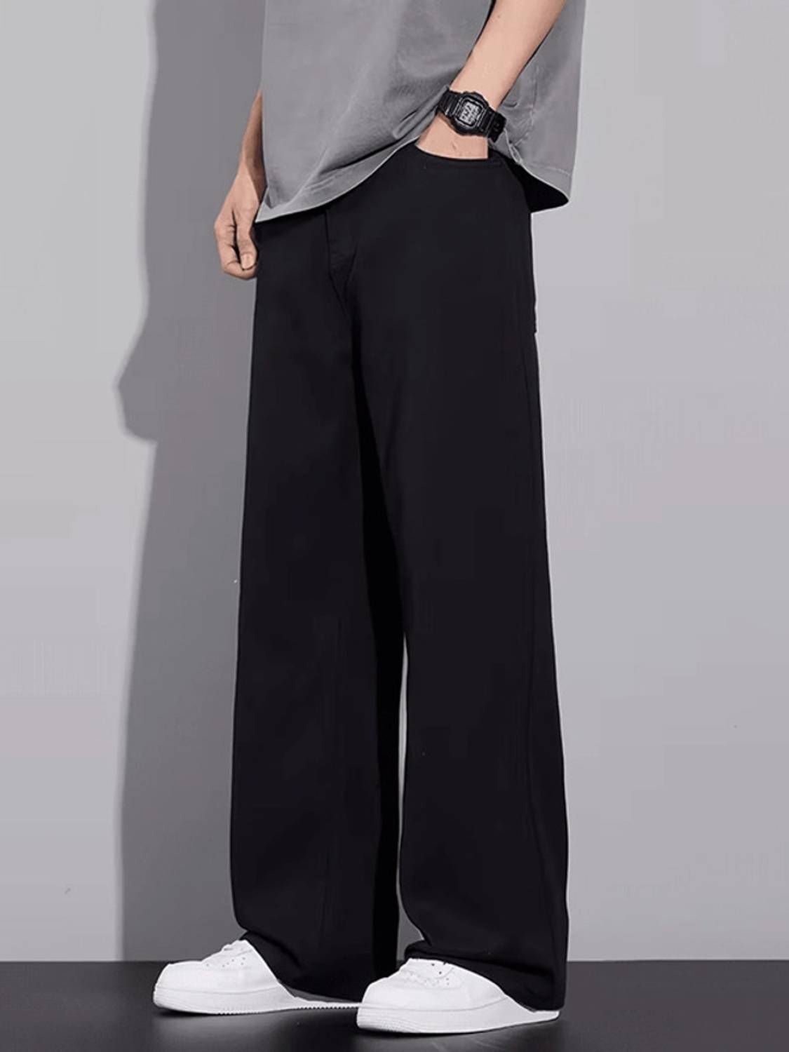 BLACK REY Loose Fit Black Jeans