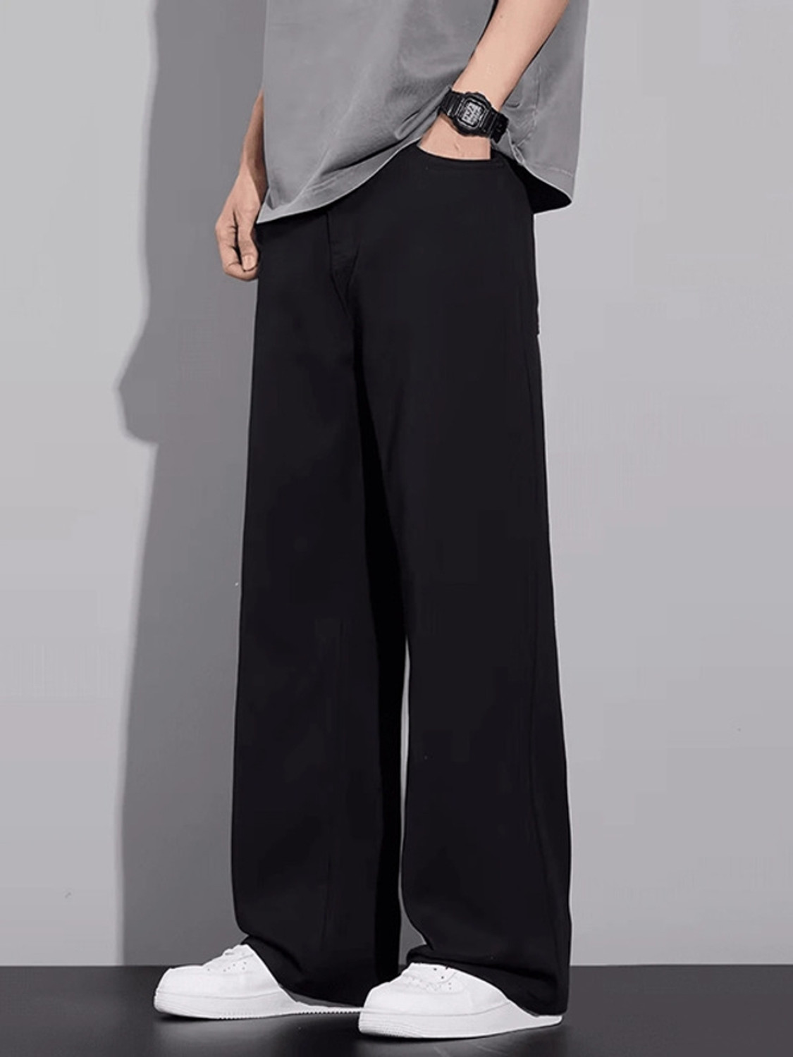 Image of BLACK REY Loose Fit Men Black Jeans