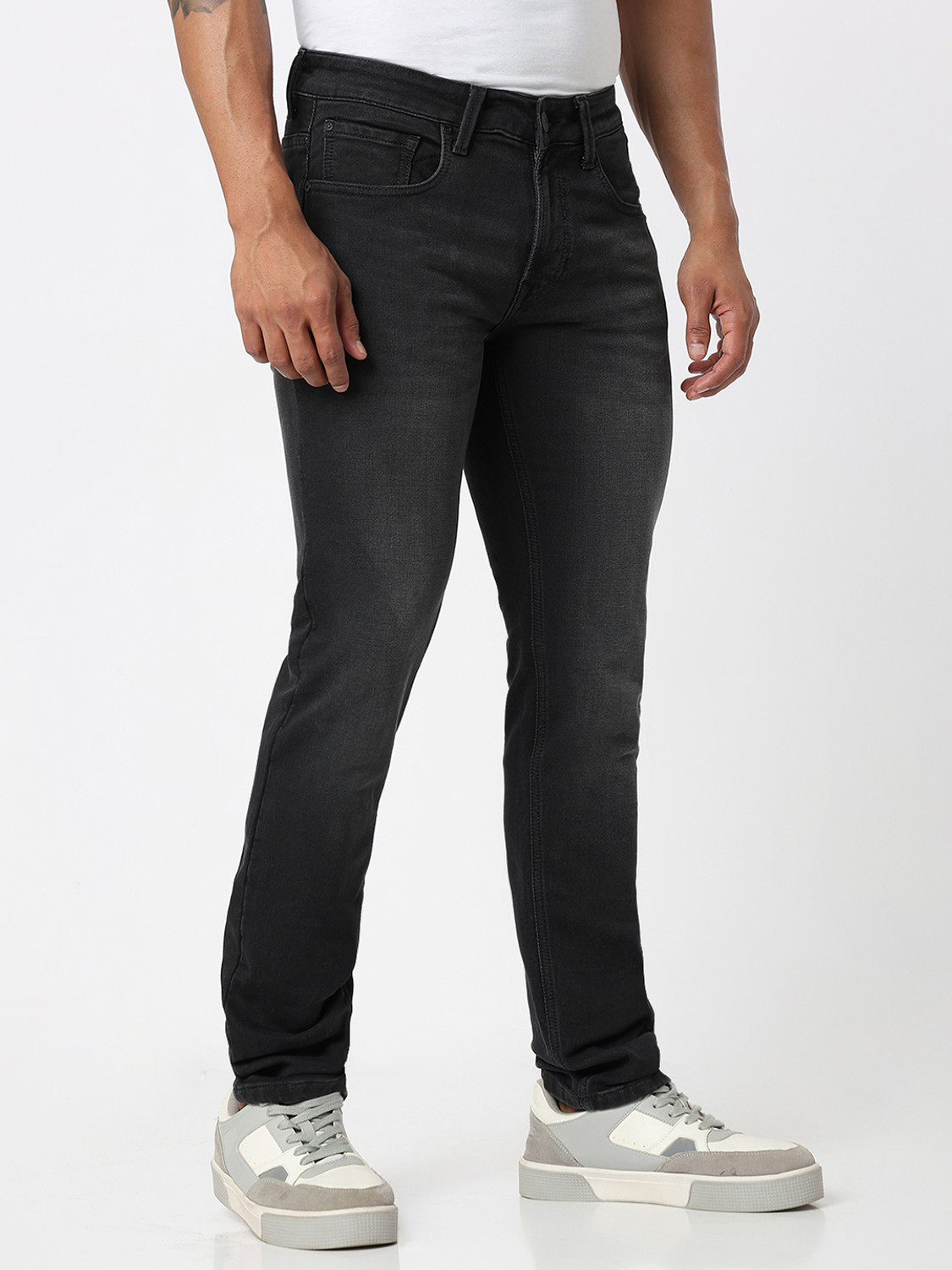 Image of Spykar Regular Men Black Jeans
