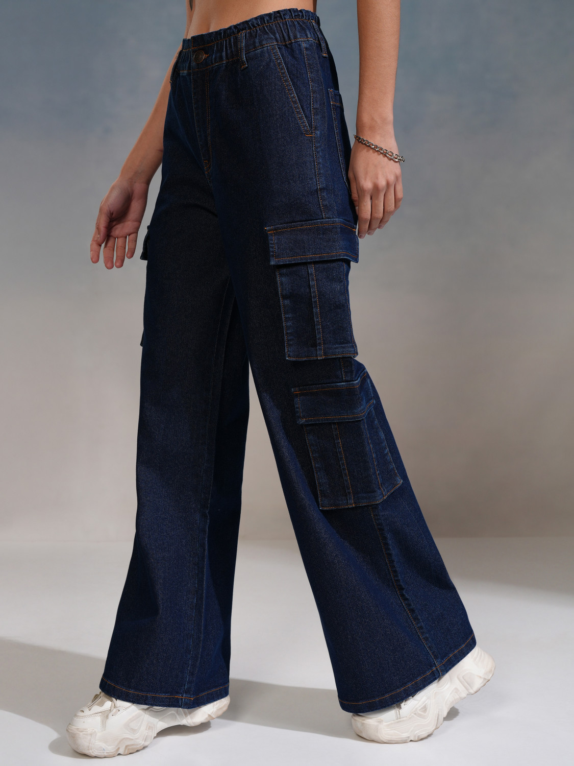 Image of Tokyo Talkies Straight Fit Women Dark Blue Jeans