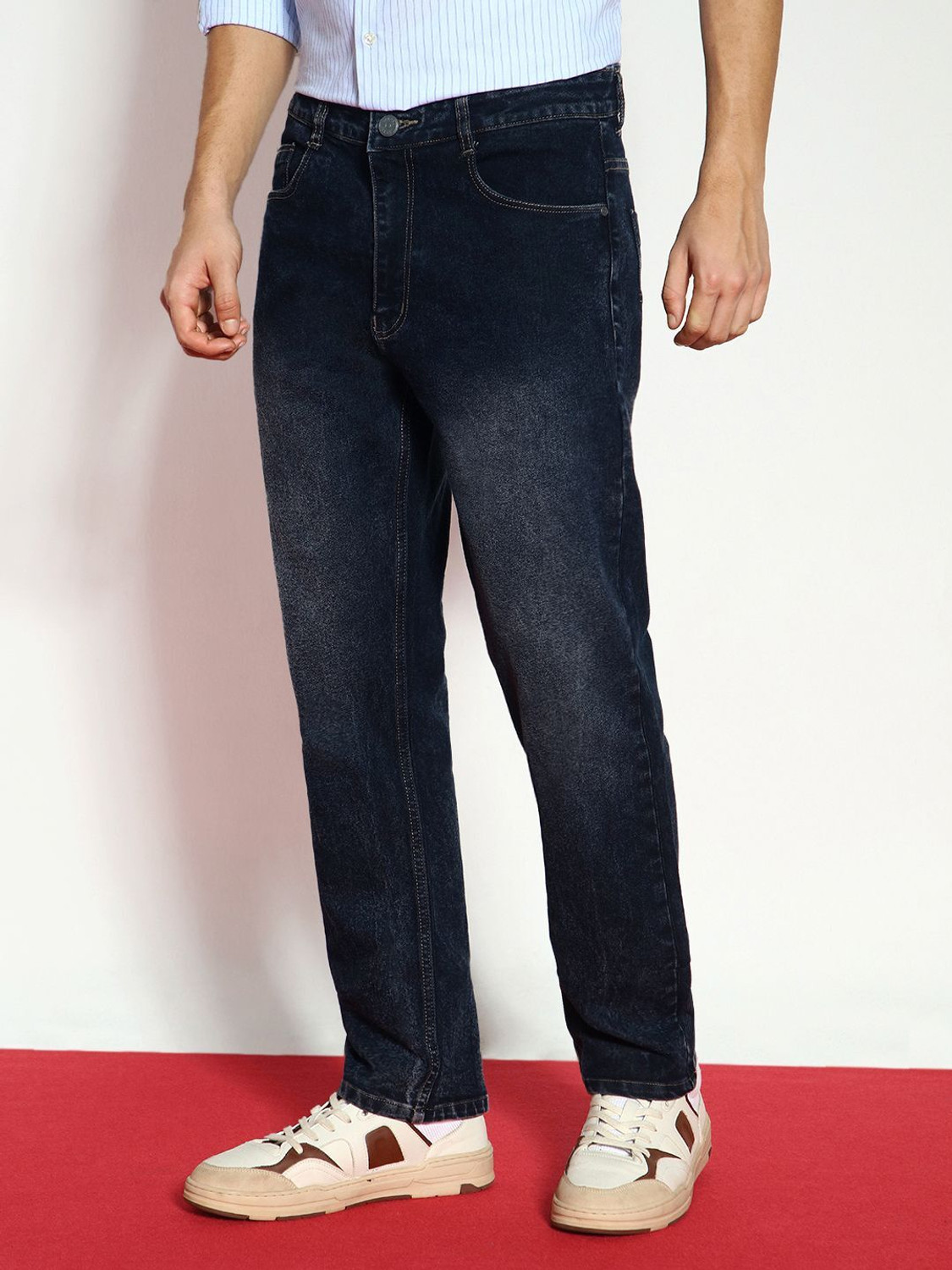 Image of Urbano Fashion Straight Fit Men Dark Grey Jeans