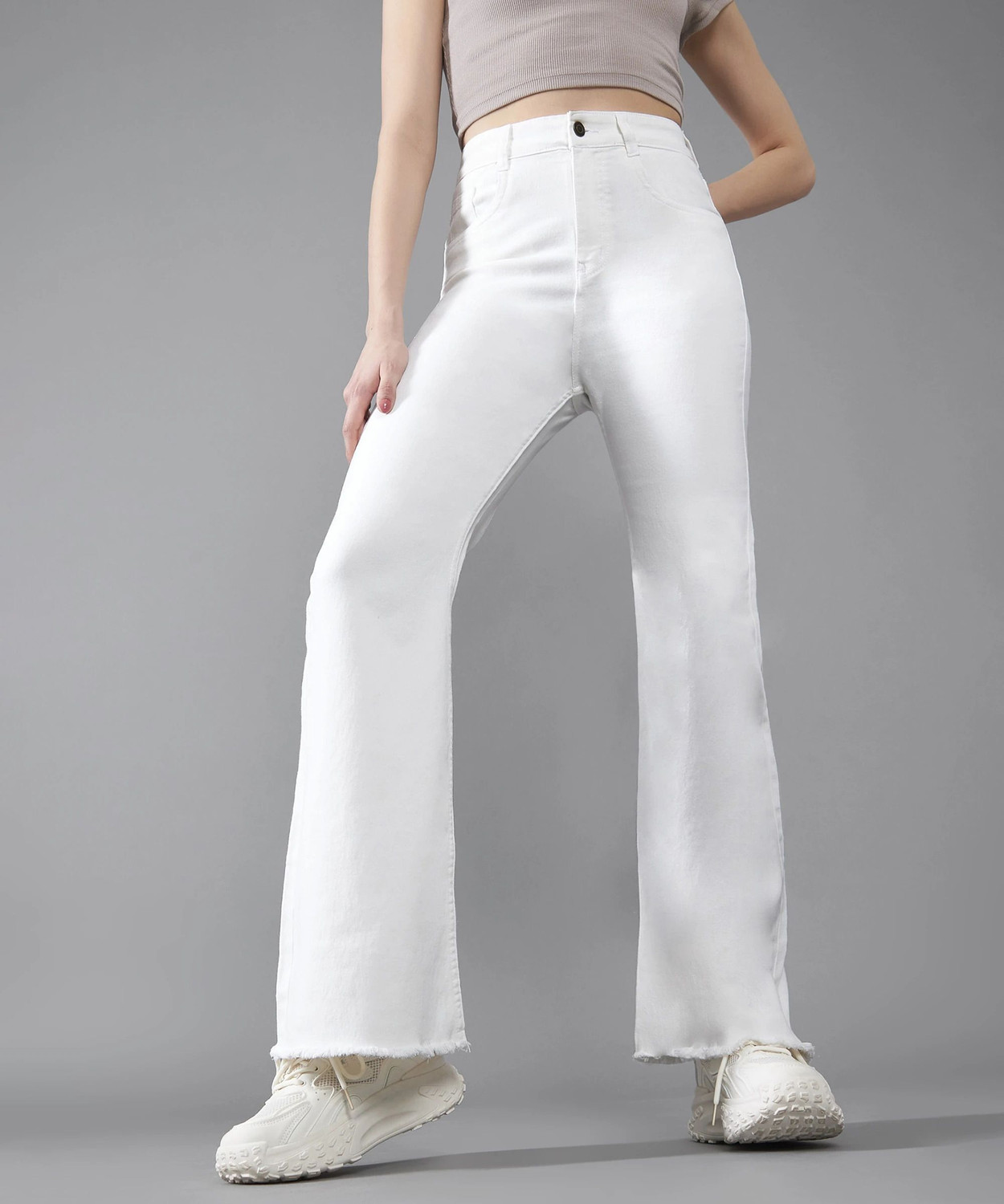 Image of DOLCE CRUDO Boot-Leg Women White Jeans