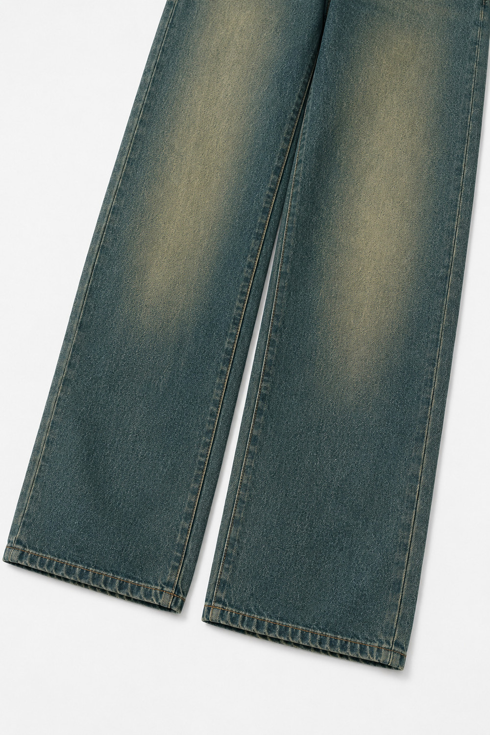 Image of sanedi Baggy Fit Men Green Jeans